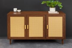 Design Sideboard VIENNA 120cm braun Wiener Geflecht Kommode