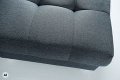 Moderne Wohnlandschaft KENT 220cm anthrazit Ecksofa Federkern inkl. Hocker und Kissen