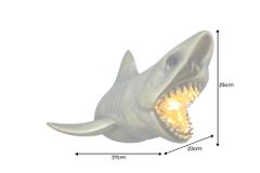 Moderne Wandlampe SHARK 40cm gold Hai-Skulptur handmade