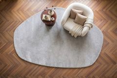 Design Teppich ORGANIC 230x160cm creme Hochflor Indoor-Teppich organische Form