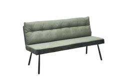 Gepolsterte Sitzbank BIG GEORGE 160cm grün Samt Strukturstoff Taschenfederkern schwarz