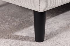 Modernes Ecksofa STOCKHOLM 220cm hellgrau Cordstoff Federkern 3-Sitzer-Sofa