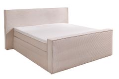 Design Boxspringbett SIGNUM 180x200cm beige Cord inkl. Topper Matratze und Stauraum