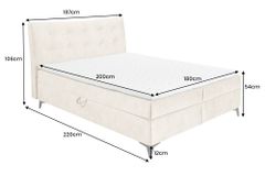 Design Boxbett DECADENCIA 180x200cm beige Samt mit Stauraum Matratze Topper