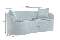 Extravagantes Sofa ELEMENTAL 180cm petrol Samt 2-Sitzer Couch mit Federkern