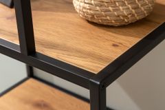 Industrial Bücherregal SLIM LINE 185cm Wildeiche schwarz sechs Regalböden
