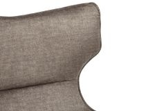 Drehbarer Sessel VOGUE taupe Samt schwarze Metallbeine mit Armlehne