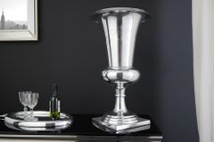 Design Vase GOAL 60cm silber Pflanzen Pokal Aluminium