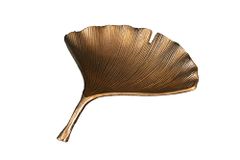 Dekorative Schale GINKGO 45cm gold handmade Metall