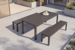 Moderner Gartentisch DESIGNO 205cm anthrazit schwarz Aluminium wetterfest