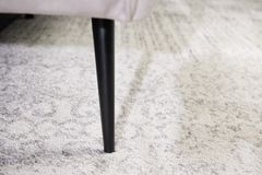 Design 3-Sitzer Sofa NOBLESSE 225cm champagner beige Samt 3-Sitzer Federkern schwarze Metallfüße