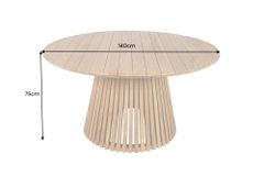 Runder Esstisch EMPIRE TEAK 140cm braun Teakholz Indoor Outdoor wetterfest