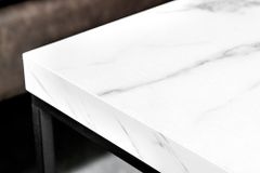 Moderner Beistelltisch ARCHITECTURE 45cm weiß Marmor-Design Metallgestell