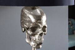 Extravagante Tischlampe SKULL 56cm schwarz silber Metall Totenkopf Skulptur Leuchte