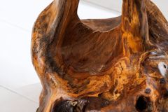 Massivholz Beistelltisch ROOT 40cm natur Teak aus Wurzelholz im Stelzen-Design