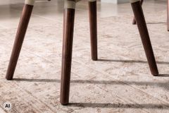 Nordischer Stuhl SCANDINAVIA MEISTERSTÜCK taupe braun Strukturstoff Massivholzbeine