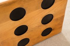 Massiver Würfel-Hocker CUBE 40cm natur Mangoholz Beistelltisch stapelbar