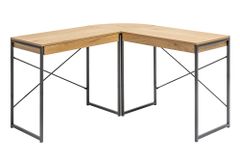 Industrial Eckschreibtisch STUDIO 130cm Eichenoptik mit Schubladen