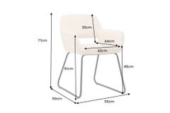 Design Stuhl MUSTANG beige Cord mit Armlehne schwarz Metallgestell