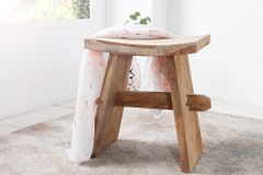 Massiver Hocker ZEN 40cm Teakholz Beistelltisch