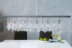 Extravagante Hängelampe DIAMONDS XL 120cm Kristall Lampe mit 9 Leuchten