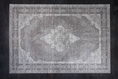 Orientalischer Baumwoll-Teppich PURE UNIQUE XXL 350x240cm antik-hellgrau geometrische Muster