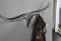Design Garderobe BULL 100cm Aluminium Wanddekoration Stierkopf
