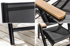 Outdoor Gartenstuhl DESIGNO anthrazit Aluminium klappbar wetterfest Hochlehner