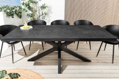 In- und Outdoor Esstisch GALAXIE 180cm anthrazit Keramik Aluminium Gartentisch