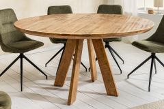 Runder Esstisch ART WOOD 140cm braun massiv Mangoholz
