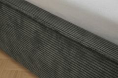 Komfortables Boxbett ROCCO 180x200cm dunkelgrau Cord mit Stauraum und Lattenrost