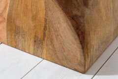 Massiver Hocker TWIST 45cm natur Mangoholz handmade Beistelltisch