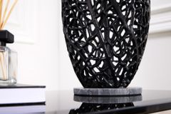 Design Tischlampe ABSTRACT LEAF schwarz Metall Marmorfuß handmade