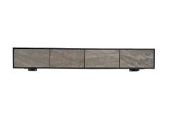 Massivholz TV-Lowboard MOUNTAIN SOUL 200cm Akazie grün bronze hängend Naturstein schwarz