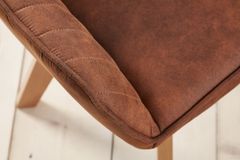 Drehbarer Design Stuhl LIVORNO vintage braun Buchenholz Beine mit Armlehnen
