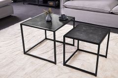 2er Set Beistelltische SLIM LINE 50cm graphit Metall Couchtische
