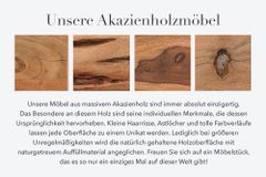 Massivholz Sideboard AMAZONAS 150cm Akazie natur Metall schwarz Baumkante