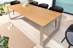 Moderner Gartentisch FLOATING 210cm greige Aluminium wetterfest Outdoor Esstisch