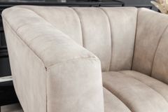 Retro Sessel NOBLESSE 105cm champagner beige Samt mit Ziersteppung