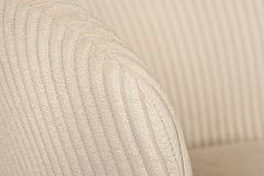 Design Stuhl LYON beige Cord schwarze Metallbeine