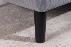 Modernes Ecksofa STOCKHOLM 220cm grau Cordstoff Federkern 3-Sitzer-Sofa
