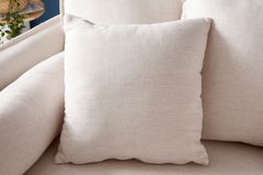 Großes 3-Sitzer Sofa HEAVEN 200cm natur beige Leinenstoff Federkern Hussensofa