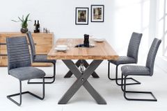 Industrial Freischwinger Stuhl APARTMENT antik grau mit Metallgestell