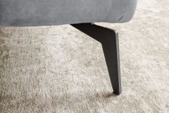Retro Bett AMSTERDAM 160x200cm grau Samt schwarz Metall Polsterbett