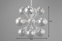 Extravagante Hängeleuchte GALAXY 72cm silber Hängelampe Modern Design