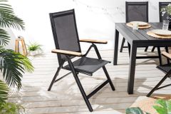 Outdoor Gartenstuhl DESIGNO anthrazit Aluminium klappbar wetterfest Hochlehner