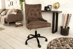 Höhenverstellbarer Bürostuhl VICTORIAN vintage taupe mit Armlehne