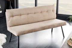 Moderne Sitzbank BIG GEORGE 160cm champagner beige Samt Strukturstoff Taschenfederkern