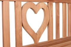 Massive Gartenbank EMPIRE TEAK Herz 120cm natur Teakholz