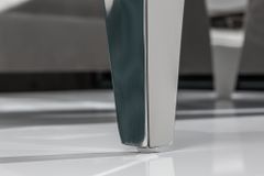 Eleganter Couchtisch MODERN BAROCK 100cm Glasplatte in Marmoroptik Edelstahlbeine